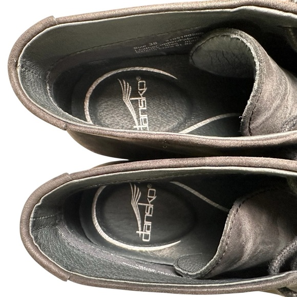 Dansko EU 38 Black Leather Lace Up Ankle Boot Bootie - Picture 2 of 10